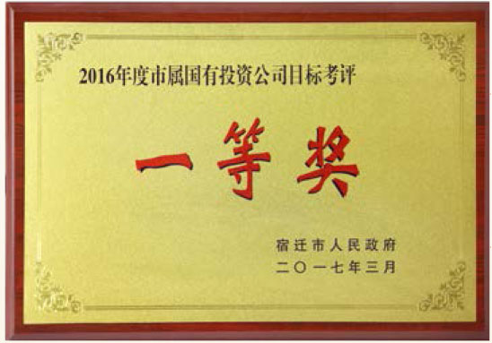 2016年度市屬國(guó)有投資公司目標(biāo)考核一等獎(jiǎng)